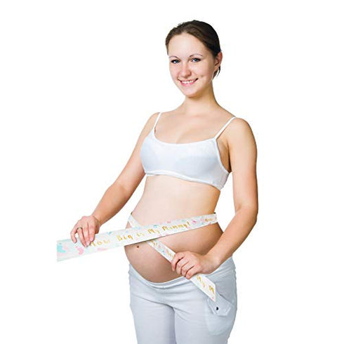 Sumind 2 Rolls Tummy Measuring Tape, Belly Baby Shower Game Party Favors Measure Tape Game Supplies