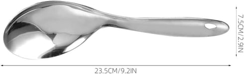Kichvoe Rice Scooper 3pcs, Stainless Steel Rice Paddle Spoon, Metal Serving Spoon for Kitchen