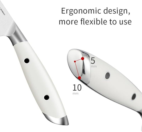 5 inch Paring Knife, German 1.4116 Stainless Steel Peeling Knife with White ABS Handle, Gift Box Included
