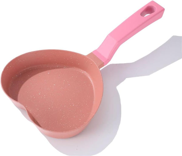 Mini Nonstick Egg Pan - Small Heart-shaped Frying Pan with Granite Coating, Multi-functional for Cooking Eggs,