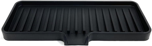 Happitasa Silicone Soap Dish Tray and Sponge Holder with Drain Chute, Rectangular,