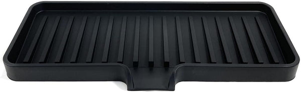 Happitasa Silicone Soap Dish Tray and Sponge Holder with Drain Chute, Rectangular,