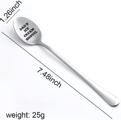 Birthday Christmas Gift for Dad, Ice Cream Spoon, Unique Dad's Day Gift for Fathers Day from Daughter, Son