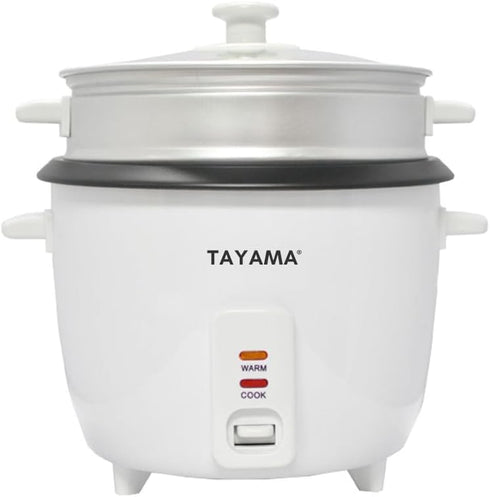 3 (RC-03R) Tayama Rice Cooker with Steam Tray Cup, White