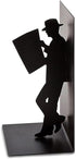 'The Reader' Bookend - Decorative Metal Book Holder for Shelves, Modern Black Design for Home Office Décor