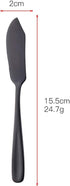 Stainless Steel Cheese Dessert Knives, Set of 6, Breakfast Butter Knife & Sandwich Spreader (Black)