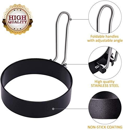 Yevior 4 Pack Egg Rings, Round Egg Cooker Rings for Frying, Shaping Cooking Eggs, Kitchen Gadgets