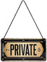 Nostalgic-Art Retro Hanging Sign, 3.9" x 7.9", Private – Vintage Design Gift Idea for Home