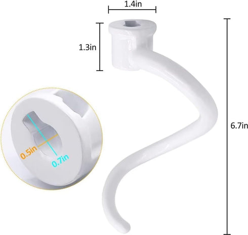 Spiral Coated Dough Hook KNS256CDH for KitchenAid Stand Mixer Bowl Lift Model