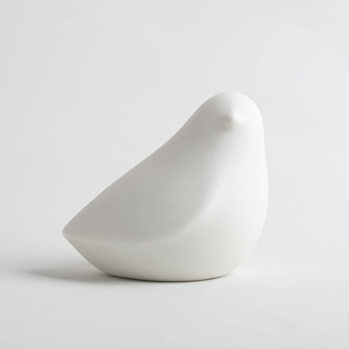 GOODSTART Set 2 Ceramic Birds Figurines Small Birds Statues for Living Room, Bookshelf, TV Stand, A of White Porcelain