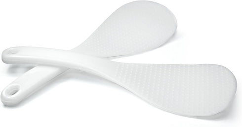 Vonty 2pcs White Plastic Rice Paddle Spoon, 7.5 Inch