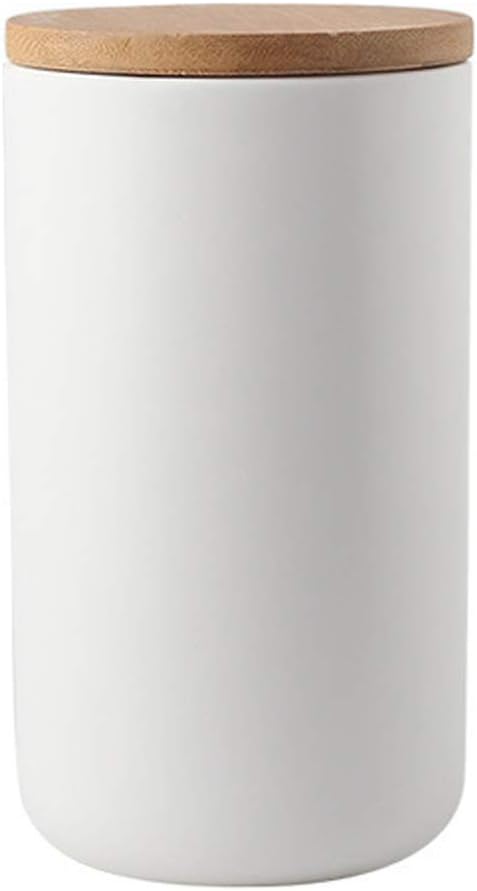Food Storage Canister - Ceramic Kitchen Canisters with Airtight Bamboo Lid, 1000ml