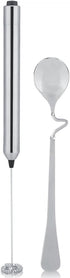 Mini Stirrer Electric Milk Frother Wand, Stainless Steel Handheld Battery Operated Coffee Spoon for Kitchen