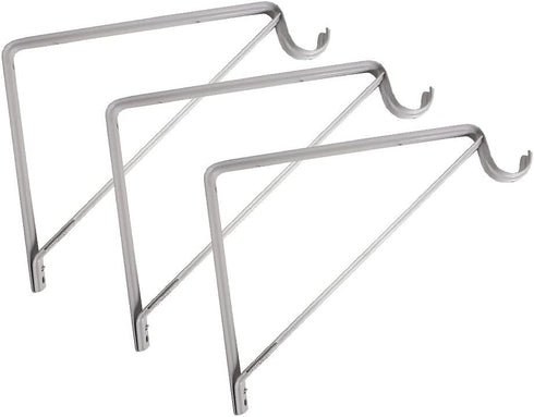 Design House 182725 Steel Shelf Rod Bracket for Closet Storage Shelf, Pack of 3, White