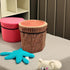 CHEFAN Fruit Storage Stool Ottoman,Tree Stump Stool, Cute Folding Storage Toy Box, Collapsible Seat Chest, Wood Stump