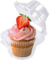 50 Pack Individual Cupcake Containers - Stackable Plastic Cupcake Boxes with Deep Dome for Cupcake Carrier