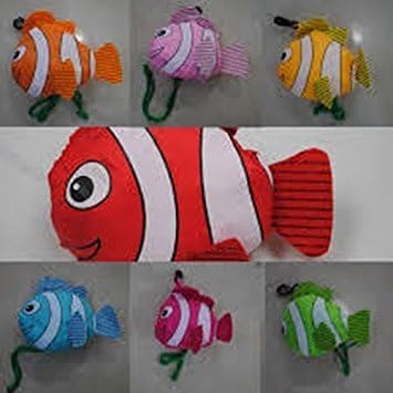 20pcs Colorful Reusable Fish Shopping Foldable Bags, Shoulder Tote (Random Color)