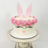 Easter Bunny Cake Topper with Eyelashes, Easter Party Cake Decoration Supplies for Birthday, Wedding, Baby Shower