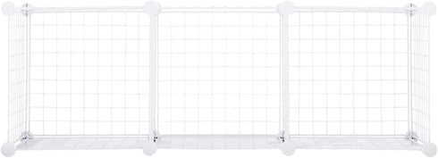 Rubbermaid 3 Piece Stackable Storage Wire Cube Set, Easy Assemble, White, Multi-Use Home Organizer for Closet/Toys