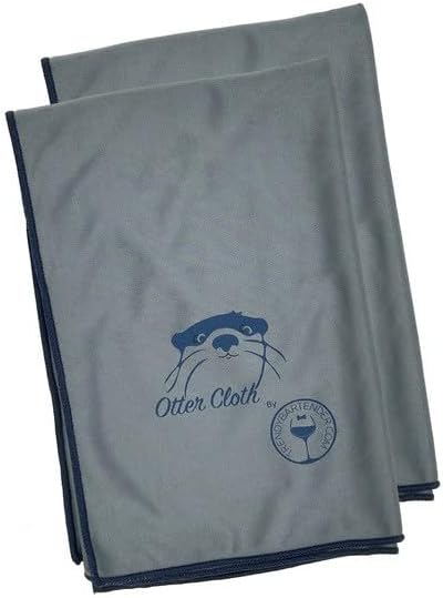 Pack 2-25x20 inch Trendy Bartender Toast to Perfection Microfiber Glass Polishing Lint-Free Cloth for Spotless Shine
