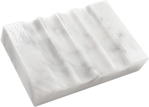CNTBO WeDoDecor Real Marble Soap Dish for Shower Stone Tray Small Bar Soap