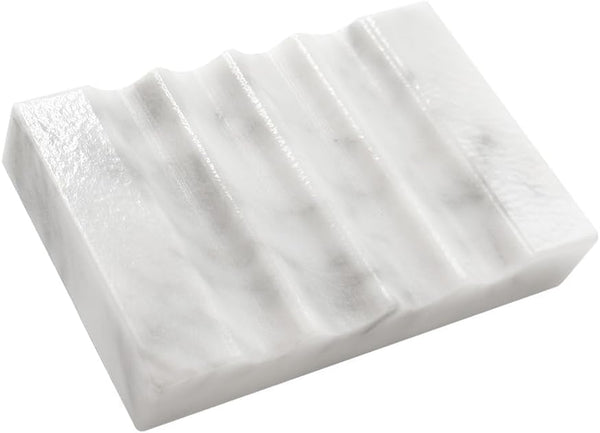CNTBO WeDoDecor Real Marble Soap Dish for Shower Stone Tray Small Bar Soap