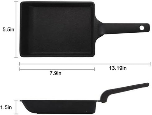 Tamagoyaki Japanese Omelette Egg, Non stick Coating, Square Frying Pan (14x20cm) by Kitchen Flower