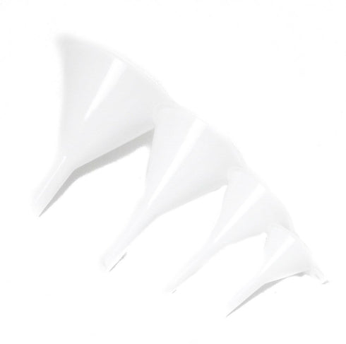 Chef Craft Classic Plastic Funnel, 4 Piece Set, 2-5 inches Diameter, White
