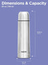 Milton Thermosteel 750 ml Flip Lid Thermos | Double Walled Vacuum Insulated Water Bottle | Stainless Steel, Silver