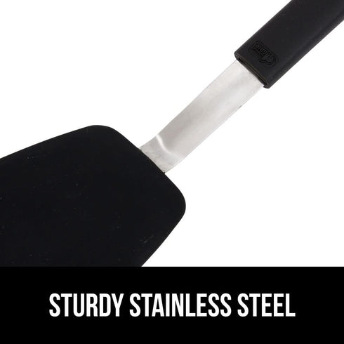 Gorilla Grip Nonstick Silicone Spatula, 11.6 Inch Black, Heat Resistant, BPA-Free, Flexible Head, Stainless Steel Handle