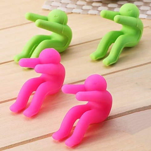 Spill Stopper, 4 Pack Creative Silicone Cooking Tools, Lid Cover for Pan Kitchen Tool (Green & Pink)