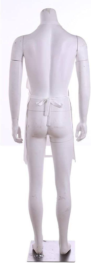 WOSHOW White Apron, Printed Japanese Anime Gokushufudo Cartoon Cooking Apron Cosplay Costume
