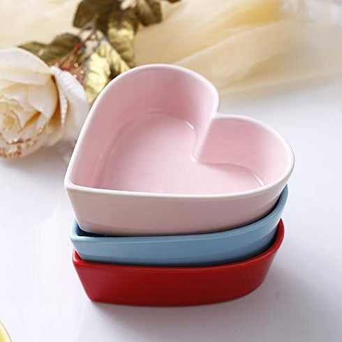 Sizikato Cute Heart Shaped Ceramic Bowl, Salad Bowl, Dessert Bowl, Snack Bowl