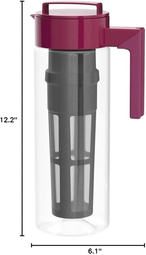 Takeya 2 Quart Flash Chill Iced Tea Maker, Airtight & Durable Jug, Raspberry