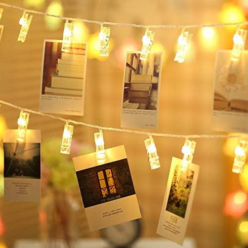 20 LED Photo Clip Starry Lights - Remote LED Fairy Twinkle Lights for Home Festival Decor, Christmas & Party