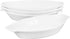 Set of 4 Ceramic Oval Au Gratin Baking Dishes, 7 oz, Oven & Microwave Safe, Double Handle for Kitchen Use