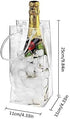 2Pack Wine Ice Bags, Portable Collapsible Clear Wine Cooler Bag PVC Wine Pouch Bags with Handle for Champagne Cold Beer White Wine Chilled Beverages by N\W