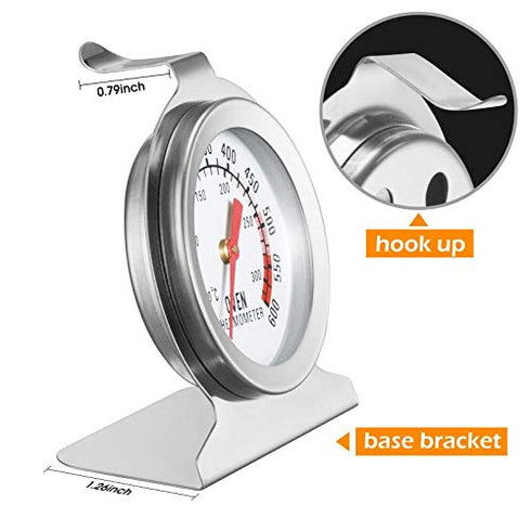 in Oven Thermometer for Grill Smoker BBQ 50-300°C/100-600°F, Instant Read Precision Stainless Steel Thermometers