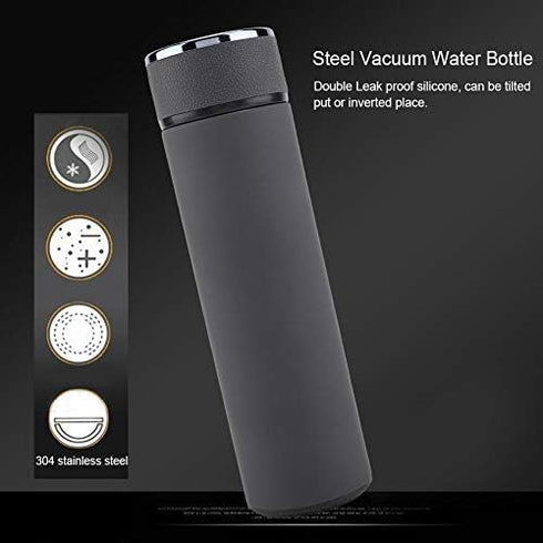 Fdit Stainless Steel Vacuum Water Bottle, Tea Coffee Leak Proof Car Office Cups (Grey)