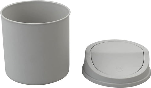 0.5 Gallon Plastic Mini Trash Can with Swing Lid, Tiny Garbage Can, Gray