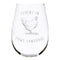 Fluent in Fowl Language Stemless Wine Glass - 17 oz, Chicken Humor Design