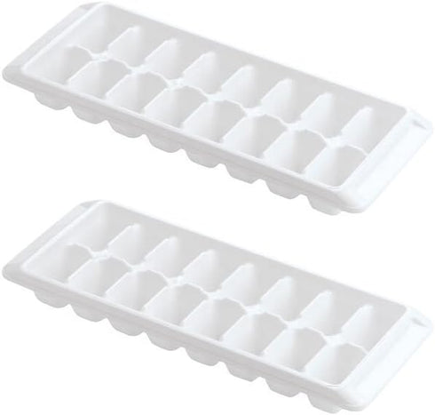 Ice Tray Easy Release White Ice Cube Trays, 16 Cube (Pack of 2)