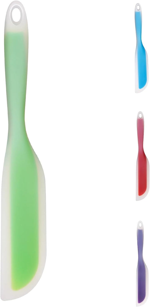 Nonstick Silicone Knife Shaped Flexible Kitchen Spatula Scraper Turner - Green
