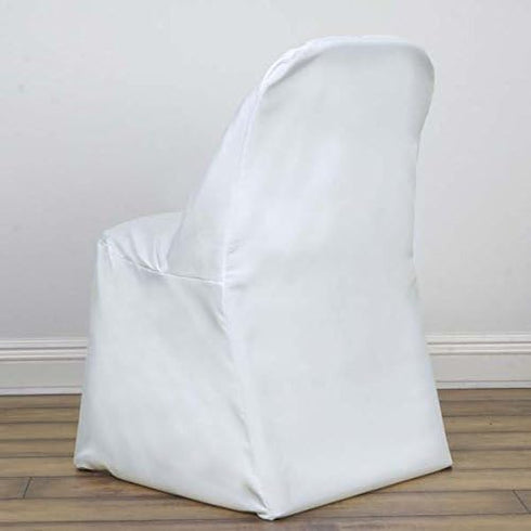 Elegant Ivory Round Folding Chair Cover