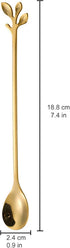 10 Pcs Long Handle Teaspoons, Gold Stainless Steel Stirring Coffee Spoons, Mixing Spoons Set For Ice Cream Cocktail (Gold)