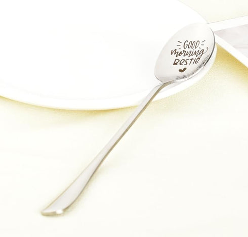Best Friend Bestie Gifts - Good Morning Bestie Spoon for BFF Coffee/Tea Lovers - Christmas/Birthday Gift
