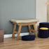 Furshus Foot Stool Ottoman Foot Rest Under Desk,Small Stool for Living Room, Bedroom and Kitchen (Brown Legs - Beige
