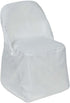 TABLECLOTHSFACTORY Ivory Folding Chair Cover-Round
