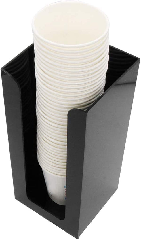 Disposable Paper Cup Dispenser, Acrylic Storage Organizer Holder for Coffee Cup and Lid, Restaurant Accessories