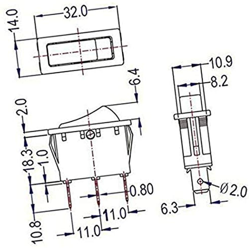 Rocker Switch Lighted On Off for Electric Fireplaces, FMI Desa 120927-24, 120 Volt